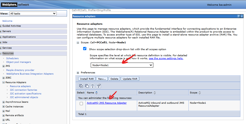 IBM WebSphere Resource adapters